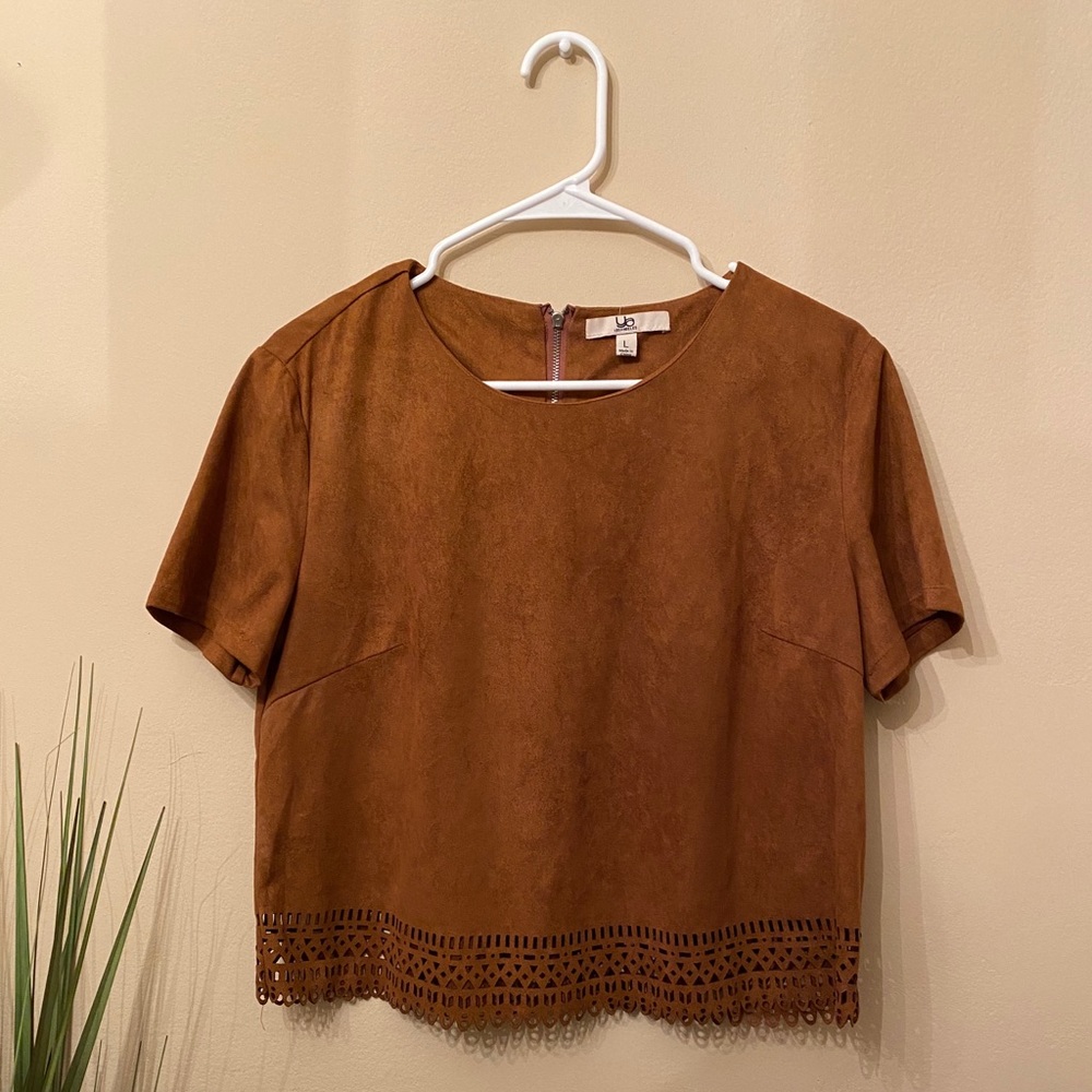 Brown Suede Top